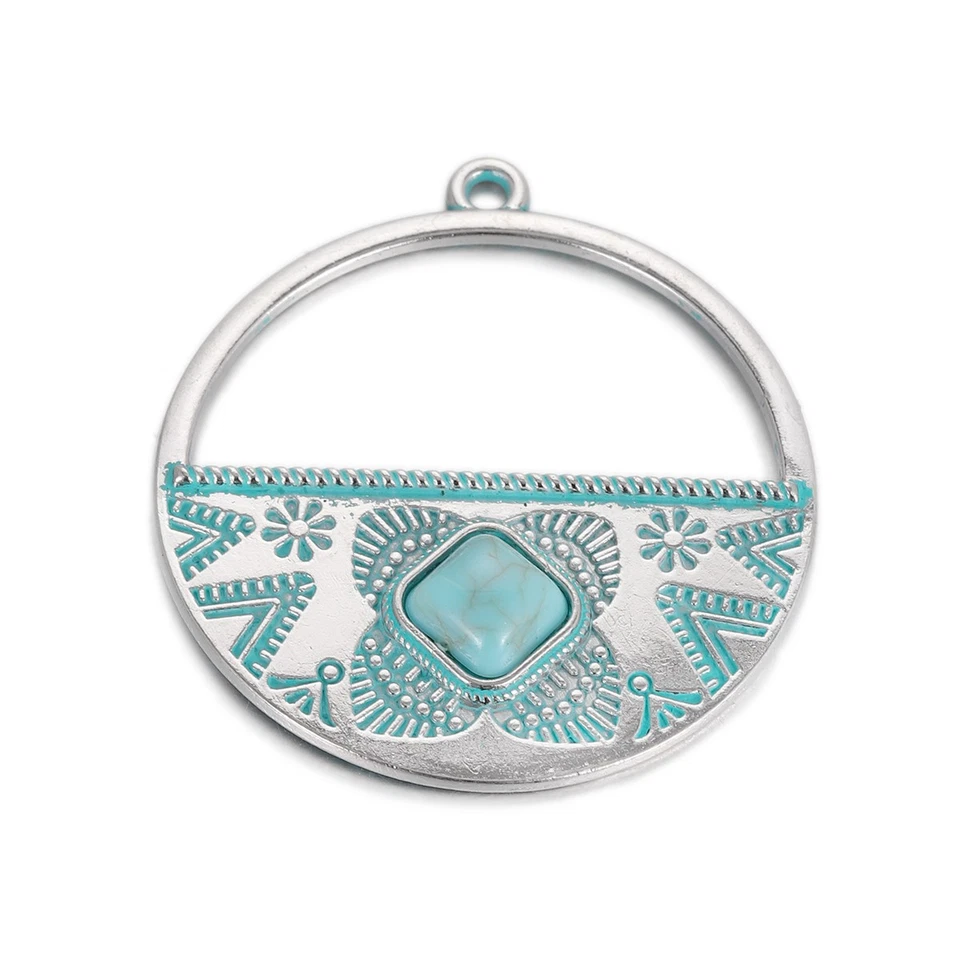 Conjunto de 50 piezas de colgantes con dijes turquesa vintage boho joyería para hacer accesorios hágalo usted mismo Foto 2 de 4