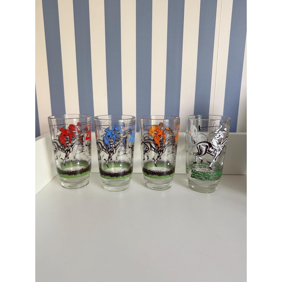 Mid-century polo match highball glasses are the kind of barware that makes guests ask where you found them.