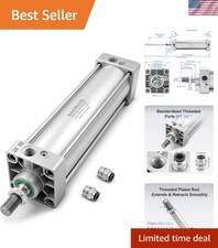 Pneumatic Air Cylinder , PT 3/8 Port, 2-1/2" Bore, 9.84" Stroke, Single Rod D...