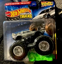 Hot Wheels Monster Trucks Back To The Future DeLorean Time Machine FREE SHIPPING
