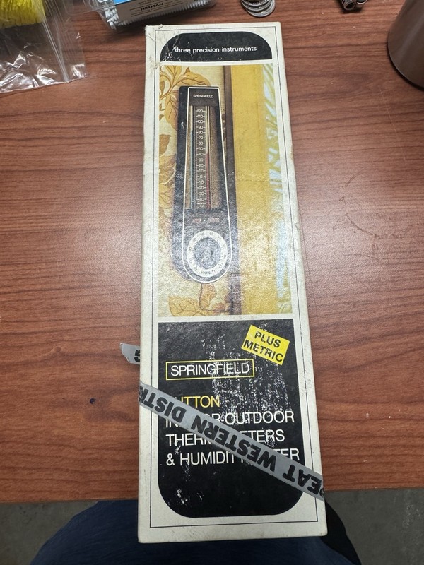 Vintage Springfield Sutton Indoor Outdoor Thermometer & Humidity Meter Mod 5302