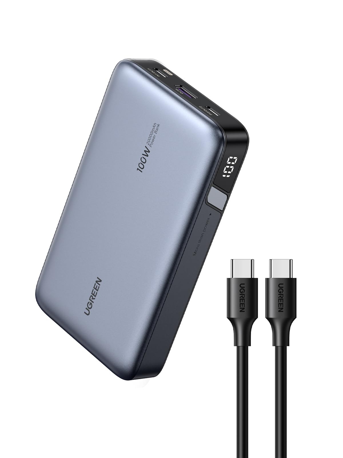 UGREEN Nexode 100W 20000mAh Laptop Power Bank, 3-Port USB C Power Bank Fast Char