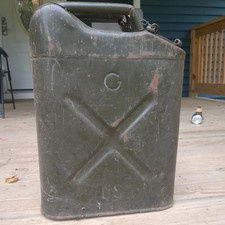 Vintage Metal JERRY CAN 5 Gallon ICC-5L USMC 20-5-68 MILITARY JEEP Vietnam Era