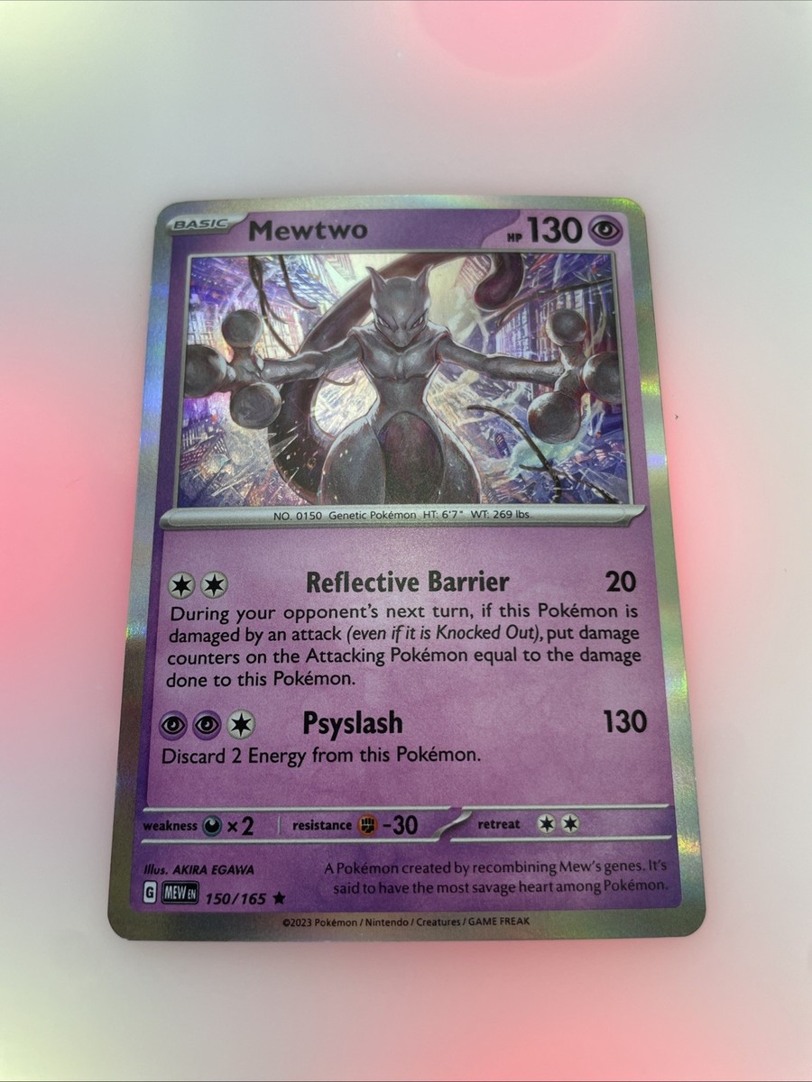 Pokmon Mewtwo Rare Holo Card 150/165 Sv Scarlet Violet 151 HP 130 English  | eBay