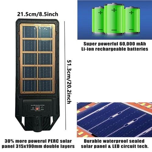 Commercial Solar Street Lights Outdoor Dusk to Dawn Solar High Bright Aluminum - Picture 4 of 14