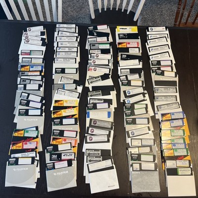 5.25'' floppy disk lot Of 100 diskette Games Utilities Etc. 