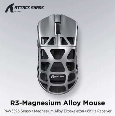 Attack Shark R3 Gaming Maus Magnesium PAW3395 46g 8K Wireless Gaming Maus