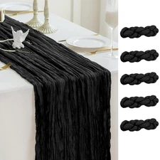 Black Cheesecloth Table Runner Fall Autumn Decor for Home 10ft Table Cloth fo...