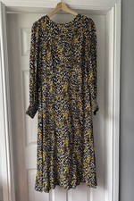 Oliver bonas black and yellow floral and animal print dress size 10