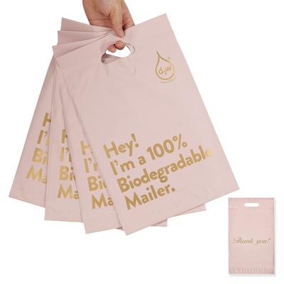 10x13 Inches 100% Biodegradable D2W Poly Mailers with Handle, 50pcs Mint Comp...