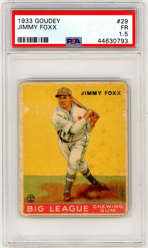 1933 Goudey Jimmy Foxx #29 PSA 1.5