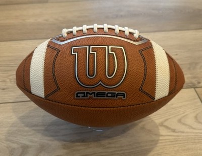 Wilson Silver / Black Omega Official Game Football Tan Leather Brand New NFHS