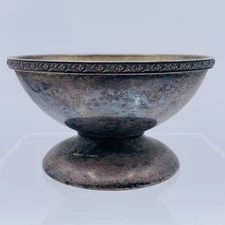 Vintage Silver Plate Trinket Bowl Dish Catch All Primitive Gothic Alter Bowl