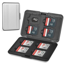 Aluminum Shock Resistant Carrying Box Memory Card Storage Case Holder 8 Slots...