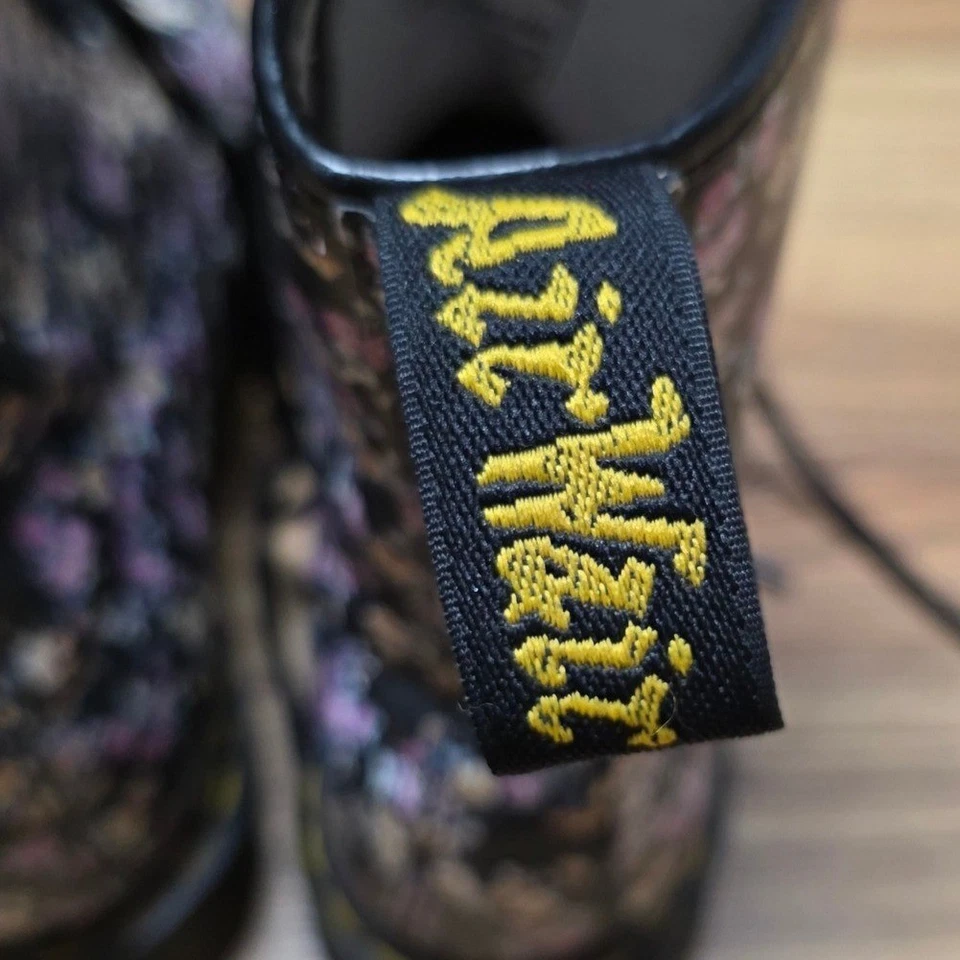 Dr Martens 1460 Botas Florales Negras Para Mujer Talla 8 Multi Flor Cuero Con Cordones Foto 3 de 4