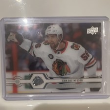 2019-20 Upper Deck Clear Cut Erik Gustafsson #115.  Chicago Blackhawks Card