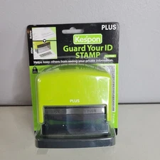 Kespon ID Guard Stamp Plus Size Black Ink Privacy Protection Roller 1" x 2.75"
