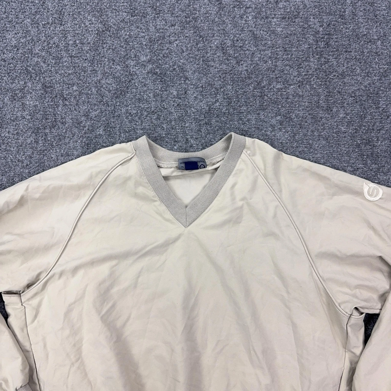 Sunderland Of Scotland Jacket Mens Small Beige Golf Windbreaker V Neck Pullover - product detail image 2