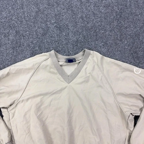 Sunderland Of Scotland Jacket Mens Small Beige Golf Windbreaker V Neck Pullover image 2