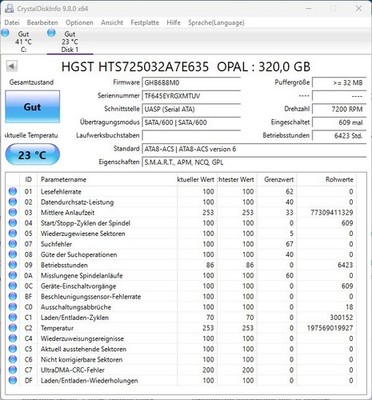 HGST Travelstar Z7K500 Opal 320GB, 2.5'', 32MB, 7mm, SATA 6Gb/s (HTS725032A7E635)