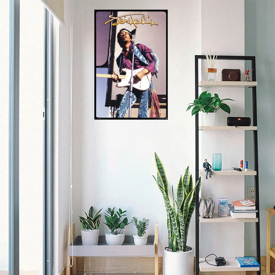 Jimi Hendrix - Pôster de música (ao vivo no palco - assinatura) (tamanho: 24" x 36") - Imagem 4 de 4