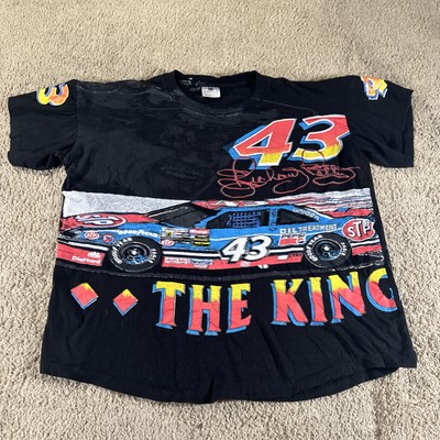 Vtg Richard Petty Shirt Men Large Black The King NASCAR Racing Single Stitch