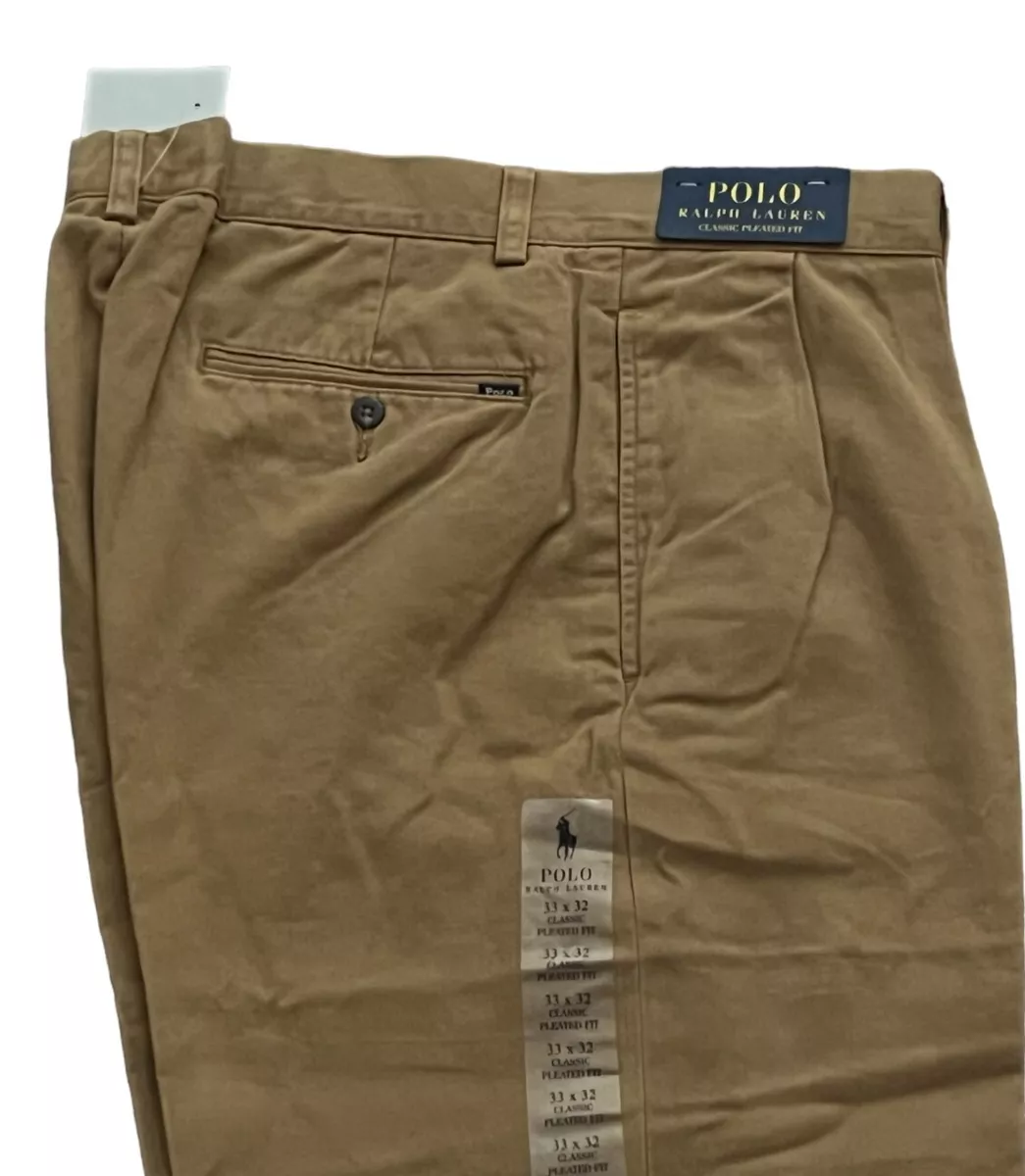 115 Men Polo Ralph Lauren Logo Chino Classic Fit Pleated Golf