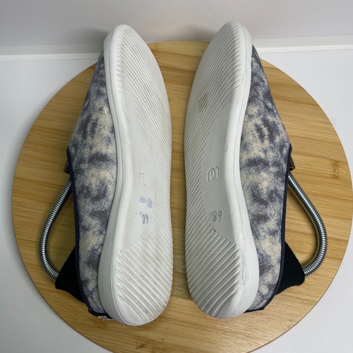 Mahabis Women 8.5-9 Blue White Tie Dye Curve Slippers Wool Blend Rubber Sole - Picture 6 of 8