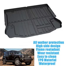 Waterproof Rear Cargo Trunk Liner Floor Mat for 2011-2017 Jeep Wrangler 4-Door