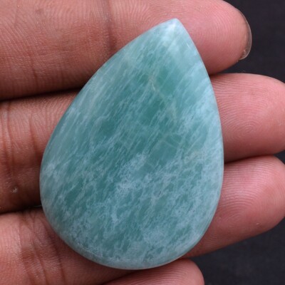 73.00 Cts Natural Amazonite Untreated Pear Cabochon Pendant Size Loose Gemstone