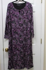 Carole Hochman Interlock Twisted Keyhole Long Sleeves Gown-Black-M-New-A368279