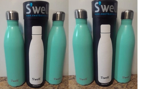 Swell Vacuum Insulated Stainless Steel water Bottle 25oz  turquoise blue lot 4