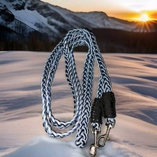 Ice Blue And Black Reins Any Size Made Handwoven,custom made. 