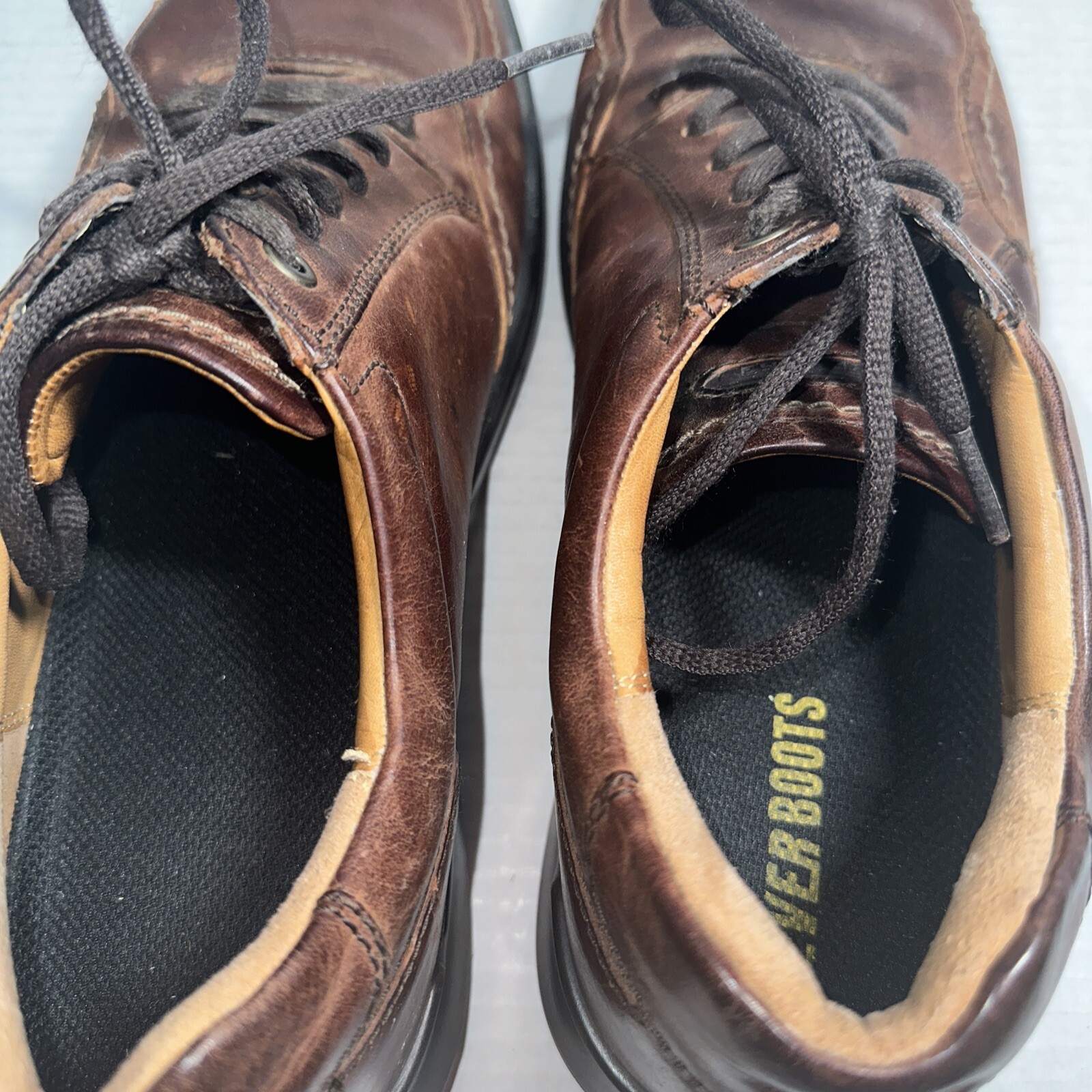 SAOLA Scarpe casual da passeggio Ecco da uomo taglia 44EU 10 US comode Oxford in pelle marrone sempre