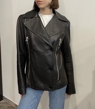 Dolce & Gabbana Real Leather Biker Jacket Black Size 46