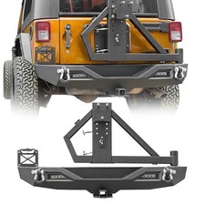 Textured Rear Bumper W Tire Carrier For 2007-2018 Jeep Wrangler Jk Unlimited