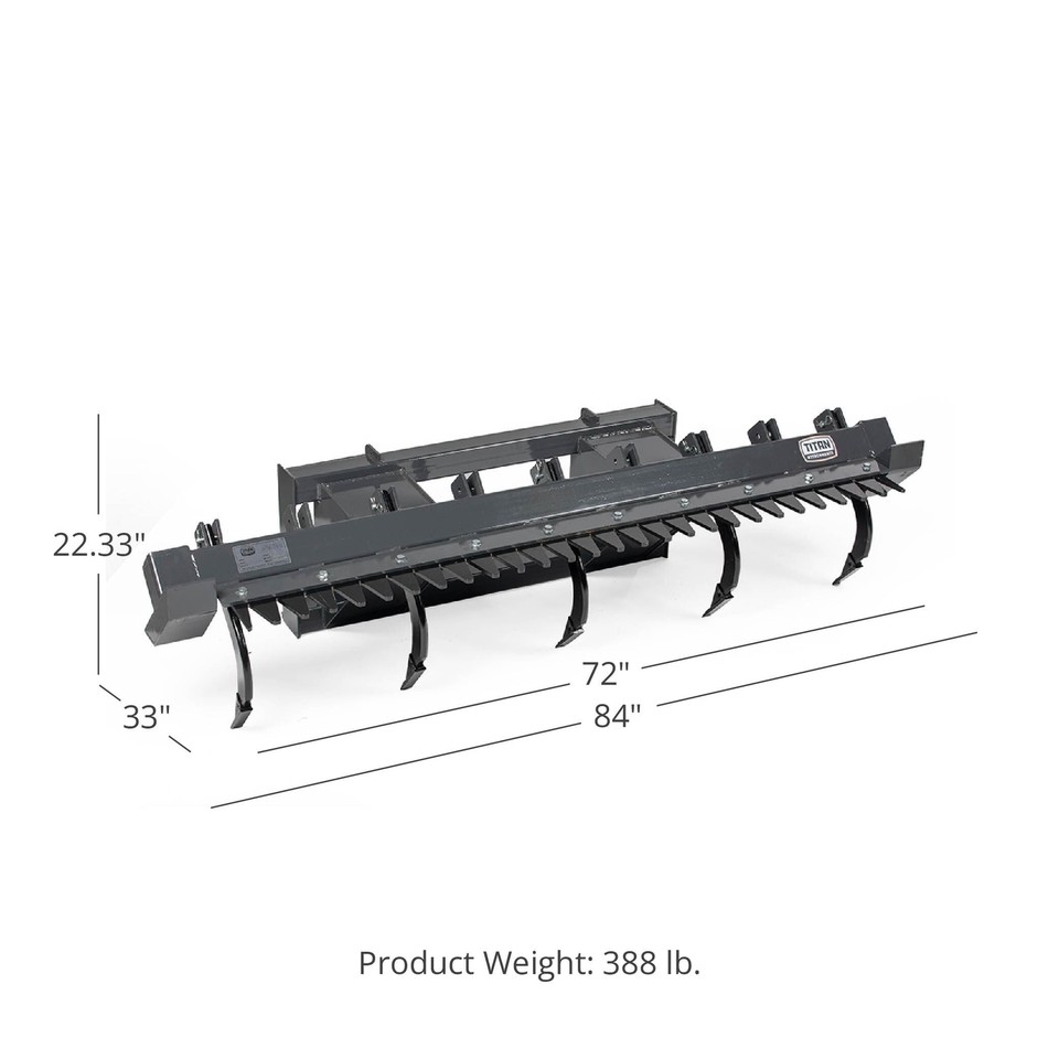 Titan Attachments 72in Ripper Scarifier Skid Steer Attachment, W/Ripper ...