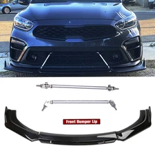 Gloss Black For Kia Forte GT Line Front Bumper Lip Splitter Spoiler Kit Strut HJ