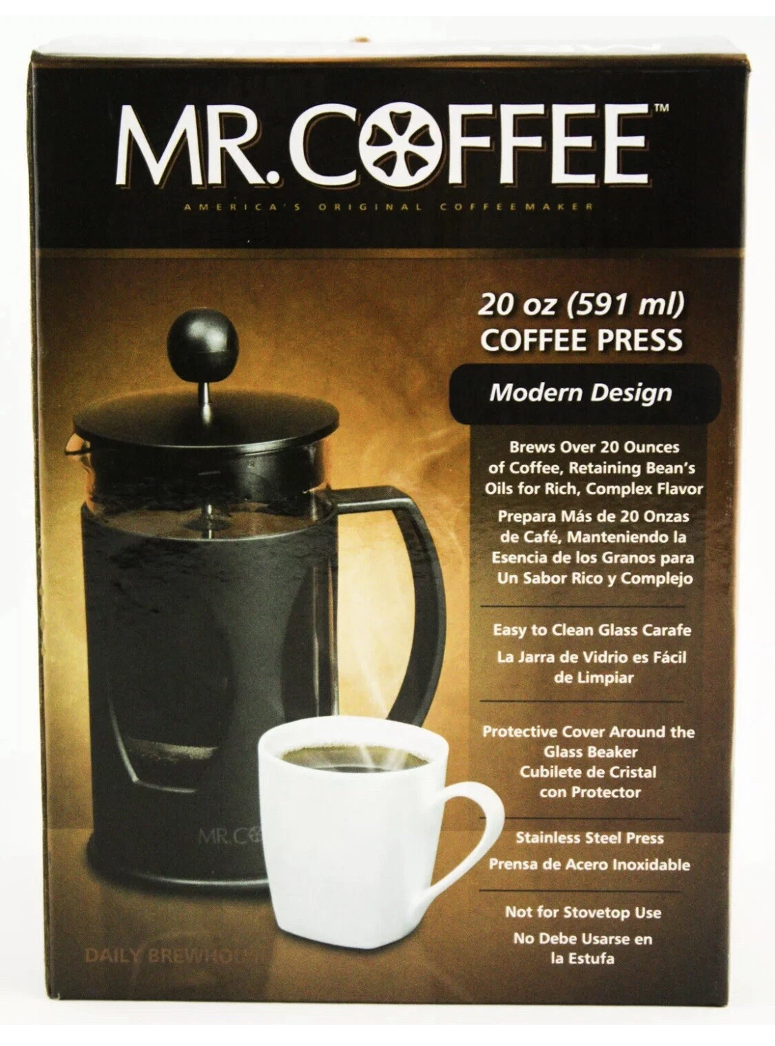 Mr. Coffee French Coffee Press Brews 20 oz Modern Design Easy to Clean New
Opens in a new window or