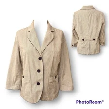 Liz Claiborne Seersucker Jacket Sz L
