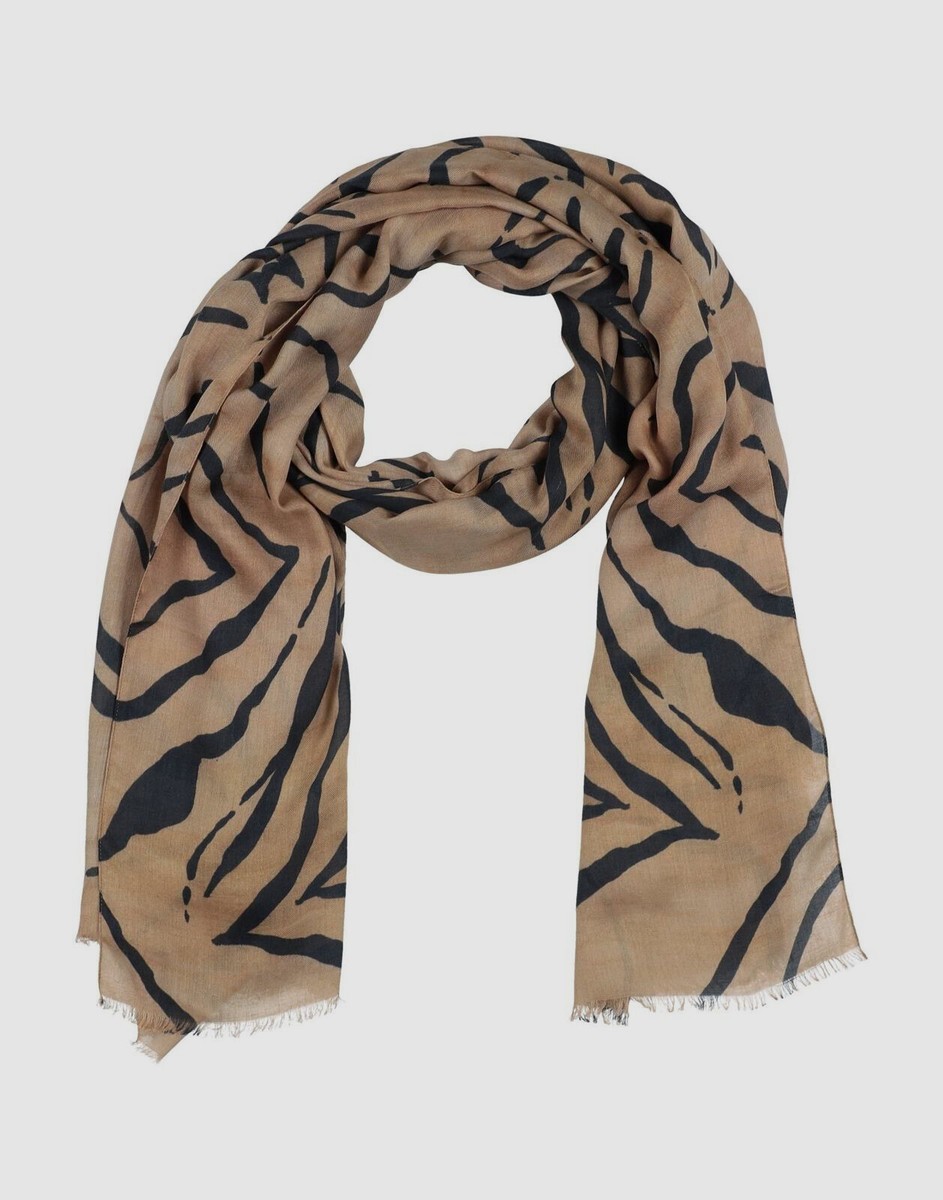 $280 LILY AND LIONEL Women's Beige Cashmere Stole Stripes Shawl