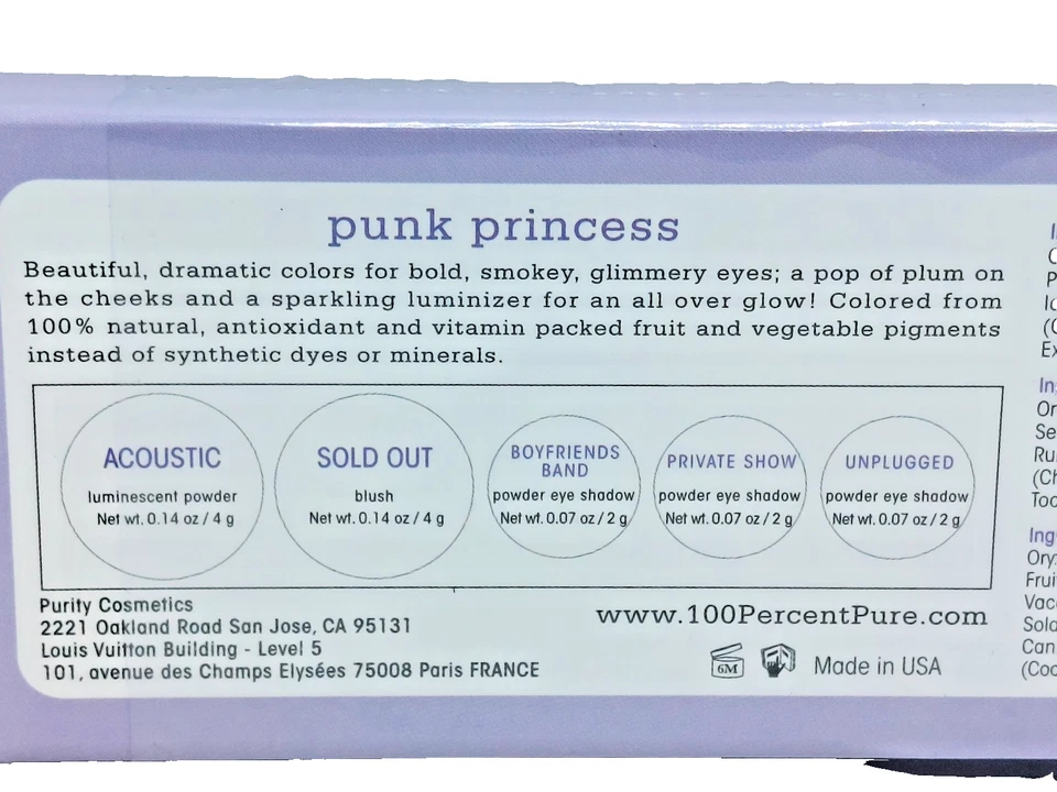 100% PURE PUNK PRINCESS Palette Bold, Edgy Fruit Pigmented LIMITED ED. - Image 4 of 4