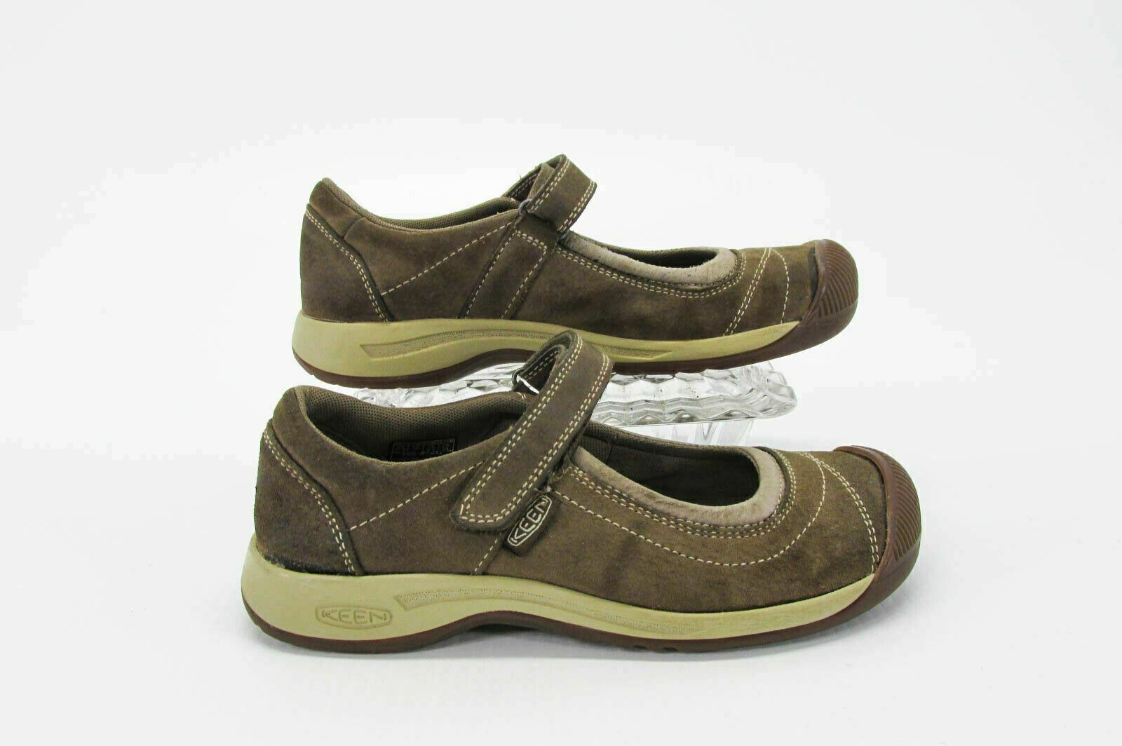 Keen scarpa donna viaggio pizzo MJ taglia 7M marrone moda sneaker Oxford usata qp