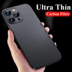 Ultra Thin For iPhone 15 14 13 12 11/Pro/Max/XR/X Carbon Fiber Shockproof Case