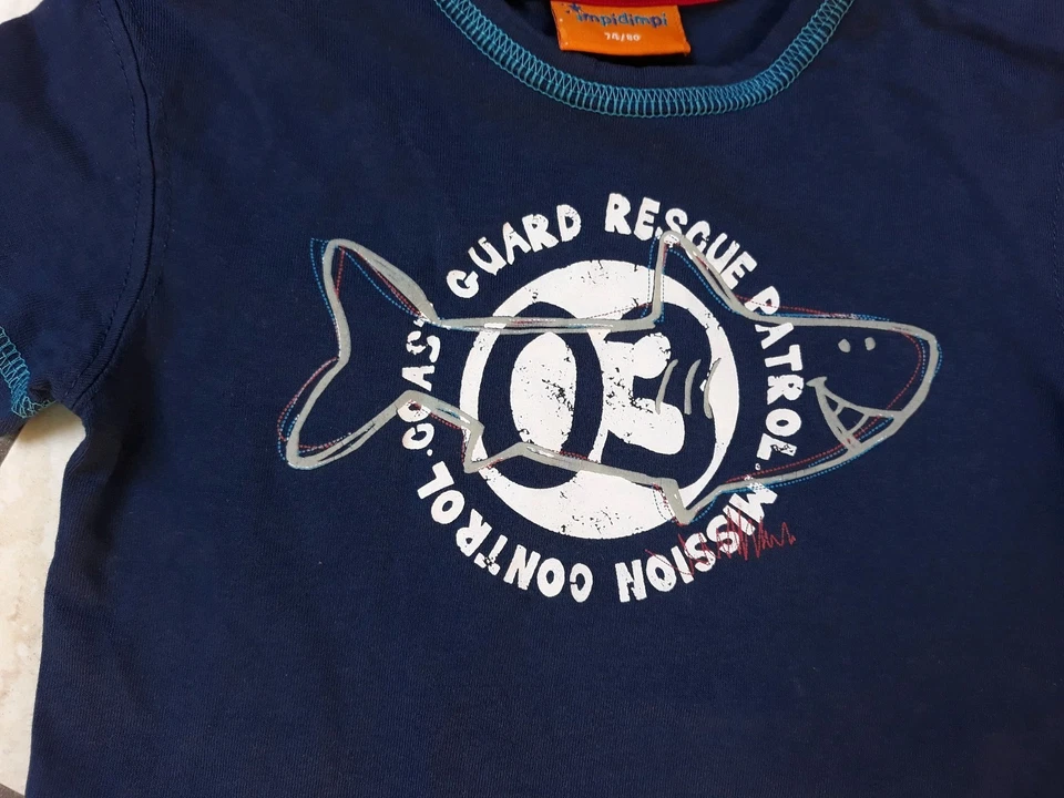 IMPIDIMPI T - Shirt Gr. 74 / 80 blau Glow in the dark leuchtend -NUR 1xGETRAGEN! - Bild 4 von 4