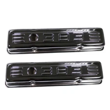 Chrome Steel Short Valve Covers w/ Hole For Small Block Chevy SBC 283 327 383