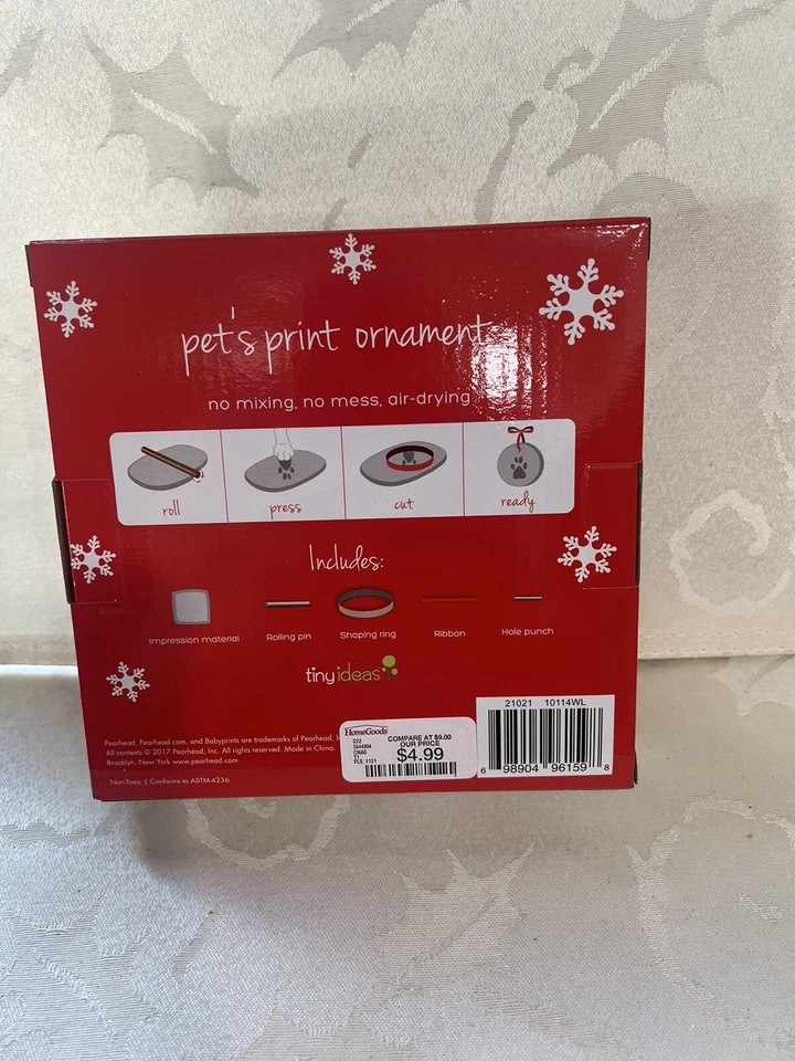 Kit de adornos navideños de arcilla seca al aire con estampado de mascotas con memoria para recuerdo de perro o gato Foto 2 de 2