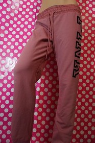 VICTORIA'S SECRET PINK SOFT BEGONIA WITH BLACK LOGO GYM PANT SWEATPANT M