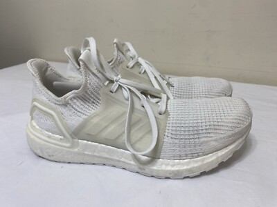 adidas Ultraboost 19 White Knit Athletic Running Shoes G54015 Women’s Size 