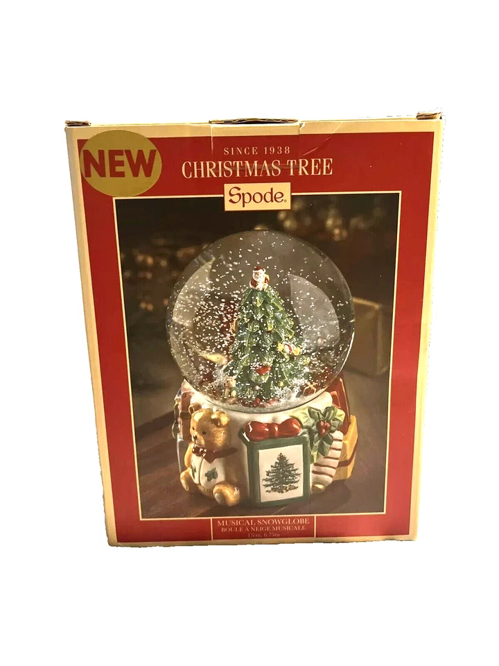 全新带盒 Spode 圣诞树 250 周年 6.5 英寸音乐雪球 — 第 3/3 张图片